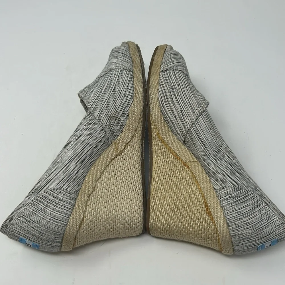 Toms Espadrille Wedged Heel Open Toe Shoes Size 7